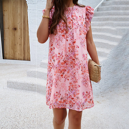 Adiffu Elegant Floral Sleeveless Dress