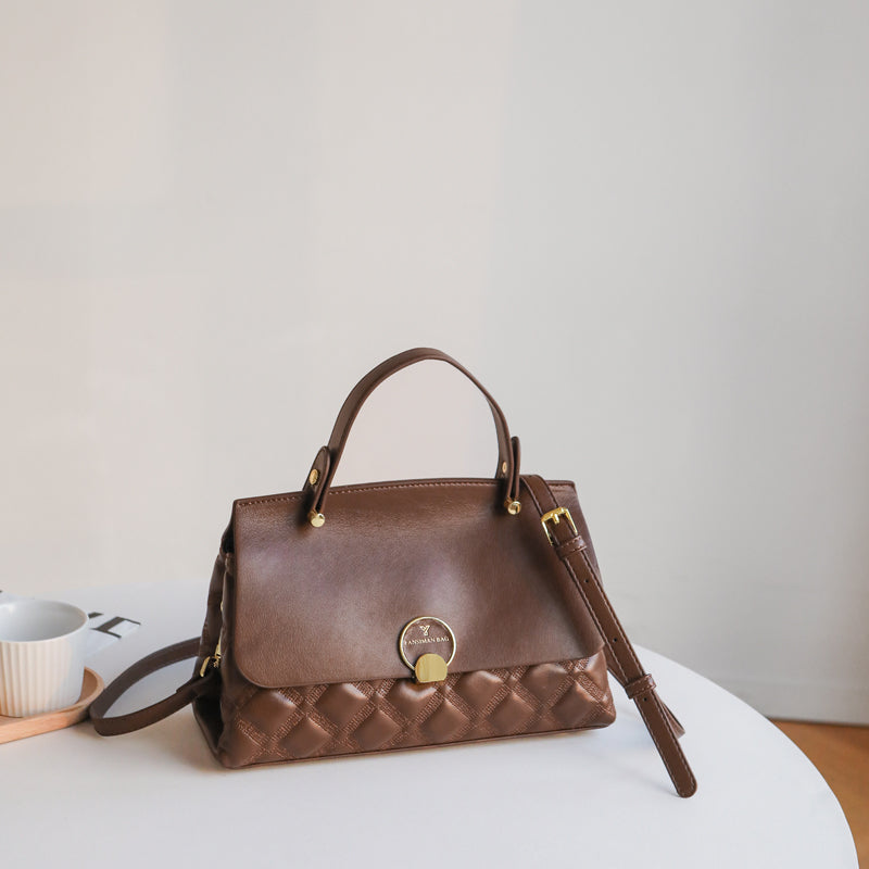 Large Capacity Diamond Texture Handbag For Women
