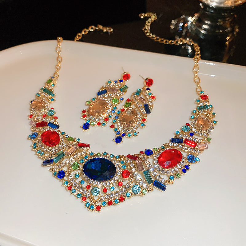Adiffu Colored Medieval Necklaces And Earrings