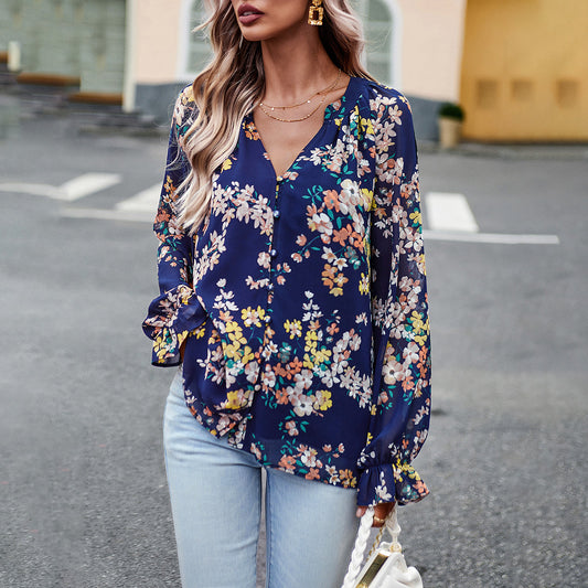 Adiffu Elegant Floral Shirt For Lady