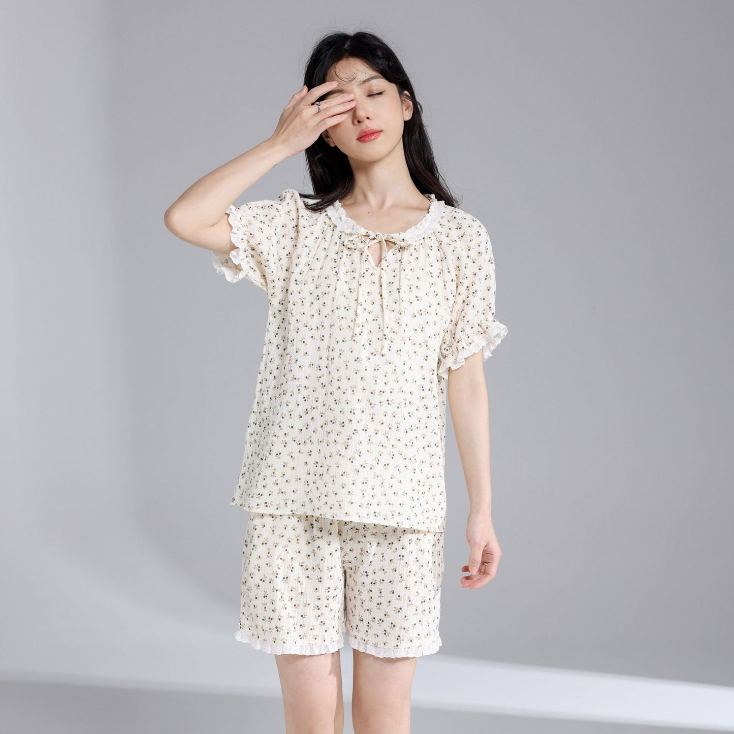 Summer Floral Cotton Pajamas For Women