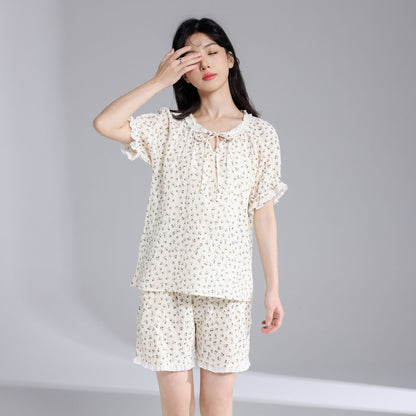 Summer Floral Cotton Pajamas For Women
