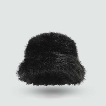Adiffu Thick Pot Hat With Wide Eaves Solid Color Long Wool Hat