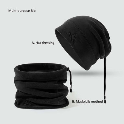 Adiffu Autumn And Winter Outdoor Cycling Trekking Warm Ear-protection Windproof Hat Aoxiang Solid Color Pile Hat Thickened Dual-purpose Bib