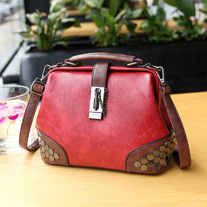 Adiffu Vintage Riveted Shoulder Crossbody Bag