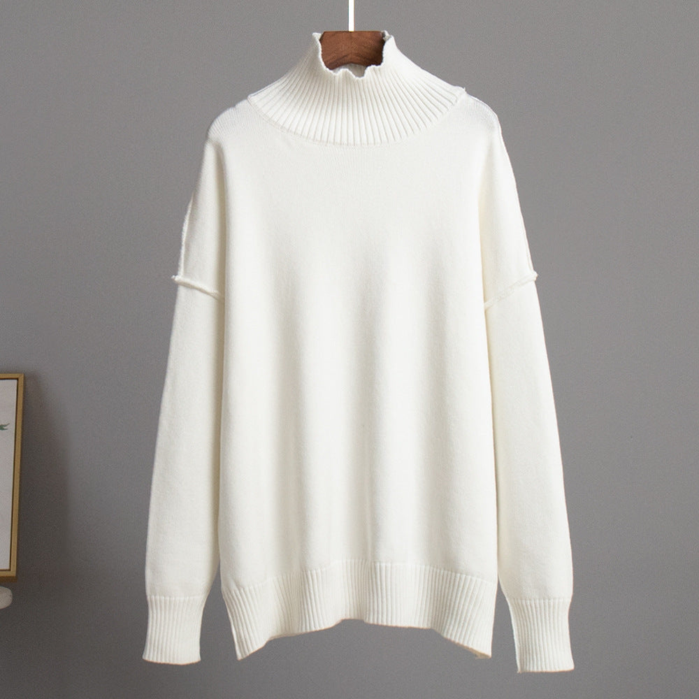 Adiffu Loose Comfortable Turtleneck Knit Pullover Sweater