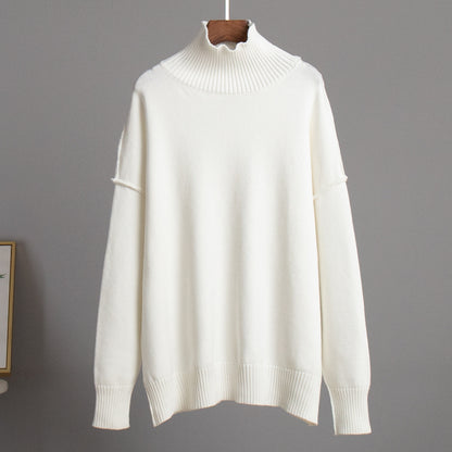 Adiffu Loose Comfortable Turtleneck Knit Pullover Sweater