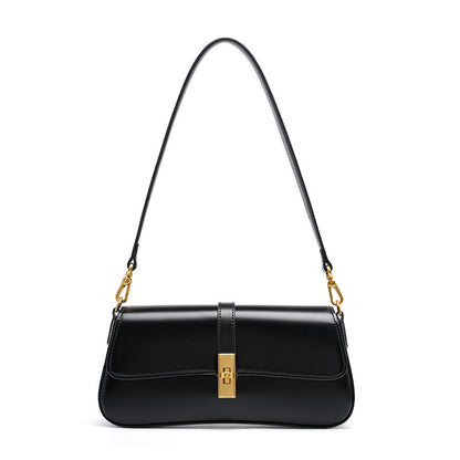 Adiffu High Quality Cowhide Baguette Underarm Bag Shoulder Crossbody Bag