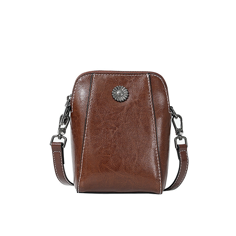 Adiffu Stylish Casual Genuine Leather Mobile Phone Bag