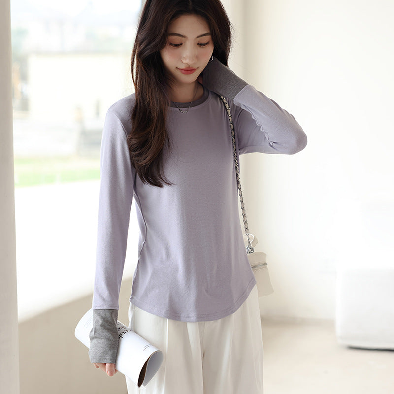 Adiffu Circular Design Waist Slimming Long Sleeve T-shirt