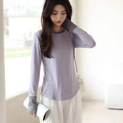 Adiffu Circular Design Waist Slimming Long Sleeve T-shirt