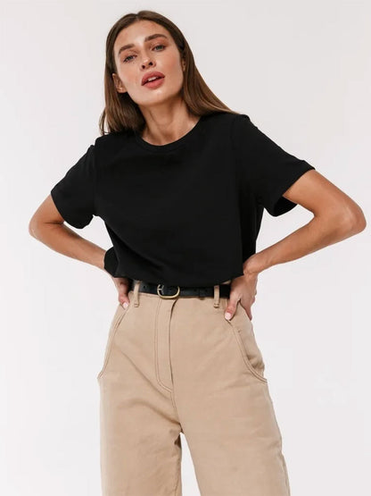 Adiffu Fashion Casual Crew Neck Short-sleeved T-shirt