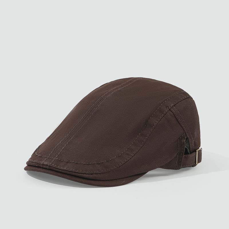 Adiffu Simple Casual Retro British Solid Cotton Short Brimmed Front Hat Fashion All Shade Breathable Reverse Wear Beret