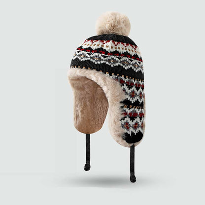 Adiffu Extra Fleece And tThick Warm Ear Protection Outdoor Riding Ski Hat