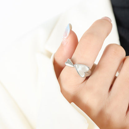Adiffu Small And Large Heart-shaped Couple Ring