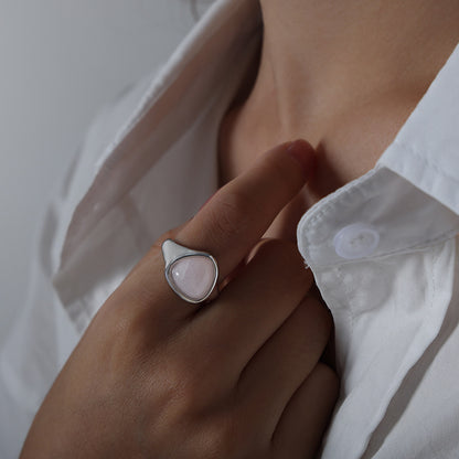 Adiffu Elegant Natural Stone Tiger's Eye Stone Ring