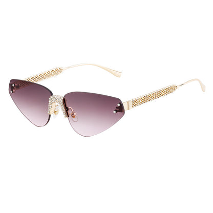 Adiffu Stylish Rimless Sunglasses With Diamonds