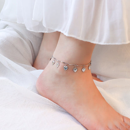 Adiffu French Style Heart Fringe Anklet