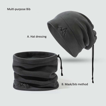 Adiffu Autumn And Winter Outdoor Cycling Trekking Warm Ear-protection Windproof Hat Aoxiang Solid Color Pile Hat Thickened Dual-purpose Bib