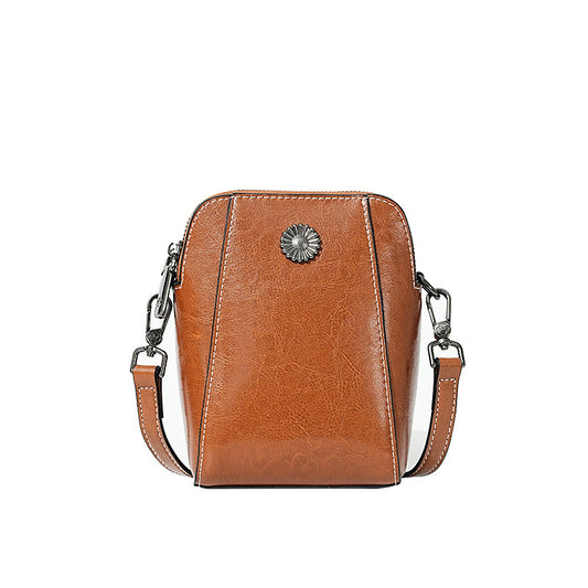 Adiffu Stylish Casual Genuine Leather Mobile Phone Bag