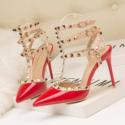 Roman Fashion Hollow High-Heeled Sandals