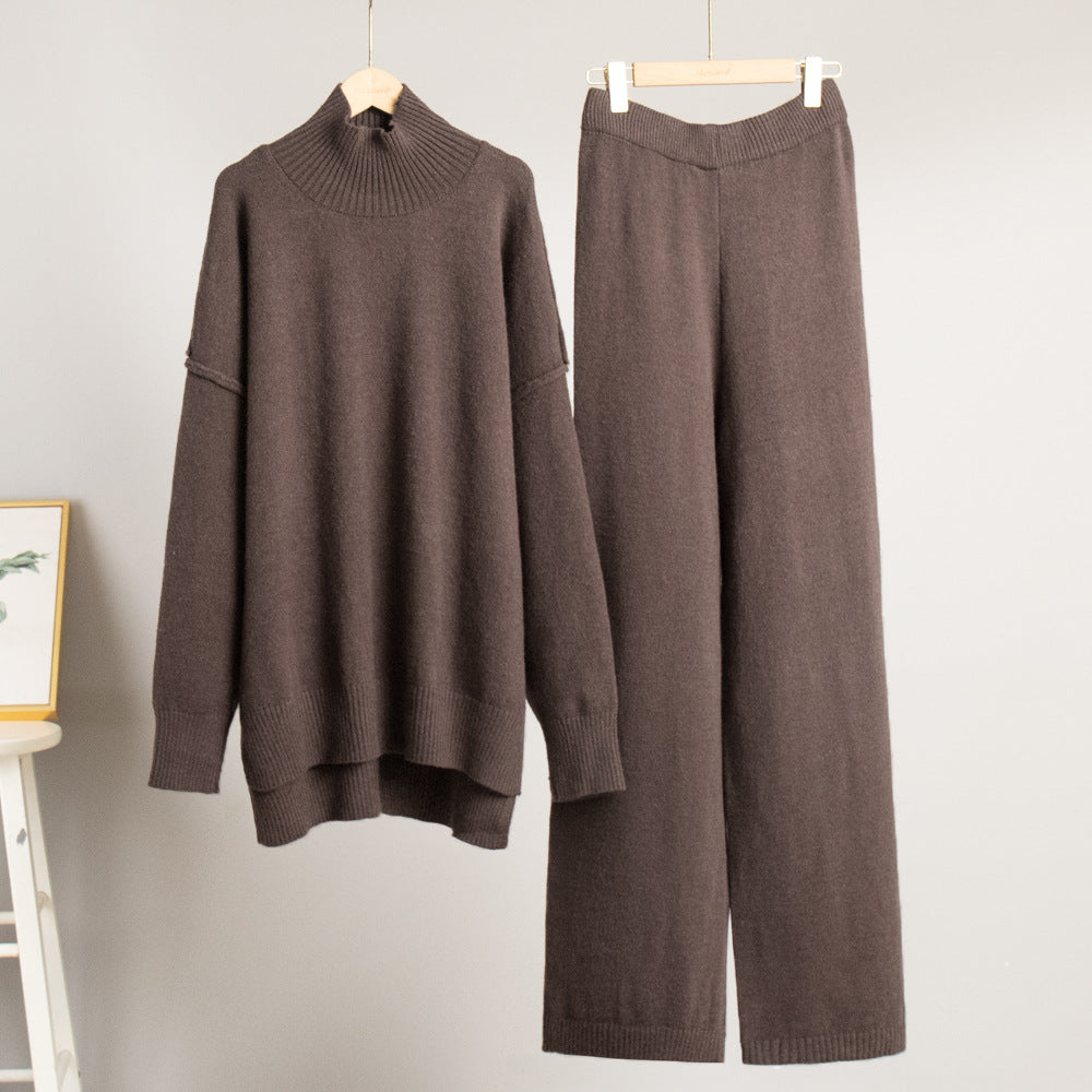 Adiffu Loose Casual Turtleneck Sweater Set