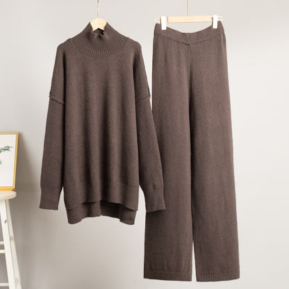 Adiffu Loose Casual Turtleneck Sweater Set