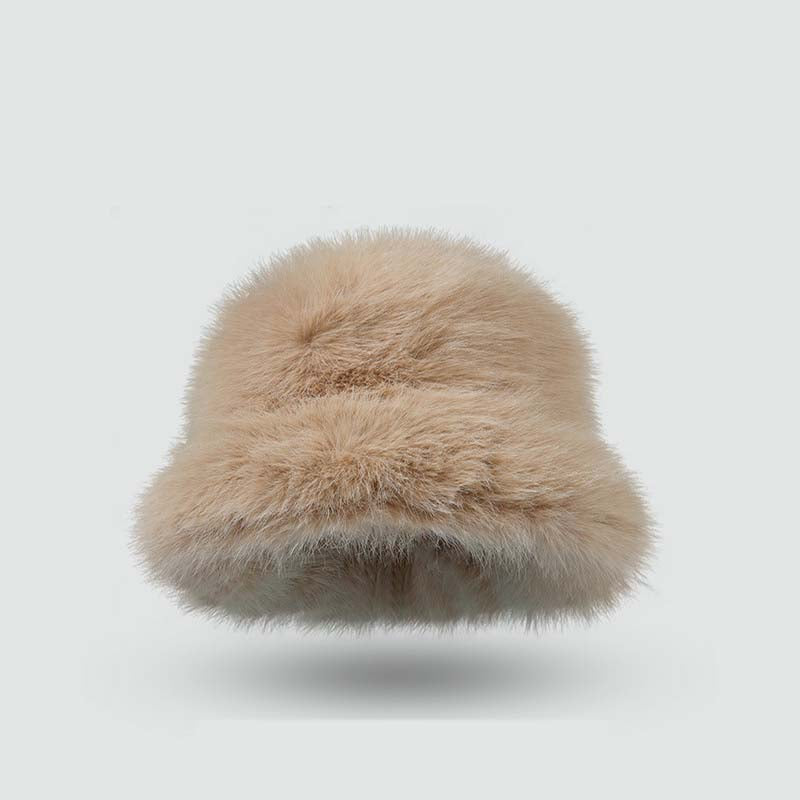 Adiffu Thick Pot Hat With Wide Eaves Solid Color Long Wool Hat
