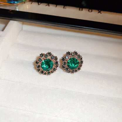 Flash Rhinestone Flower Necklace Earrings Bracelet For Women