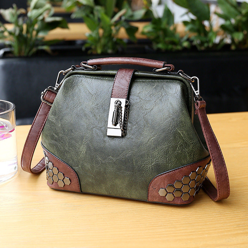 Adiffu Vintage Riveted Shoulder Crossbody Bag