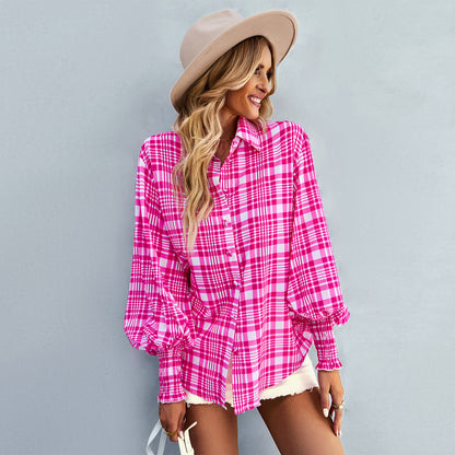 Loose Printed Long-Sleeved Shirt