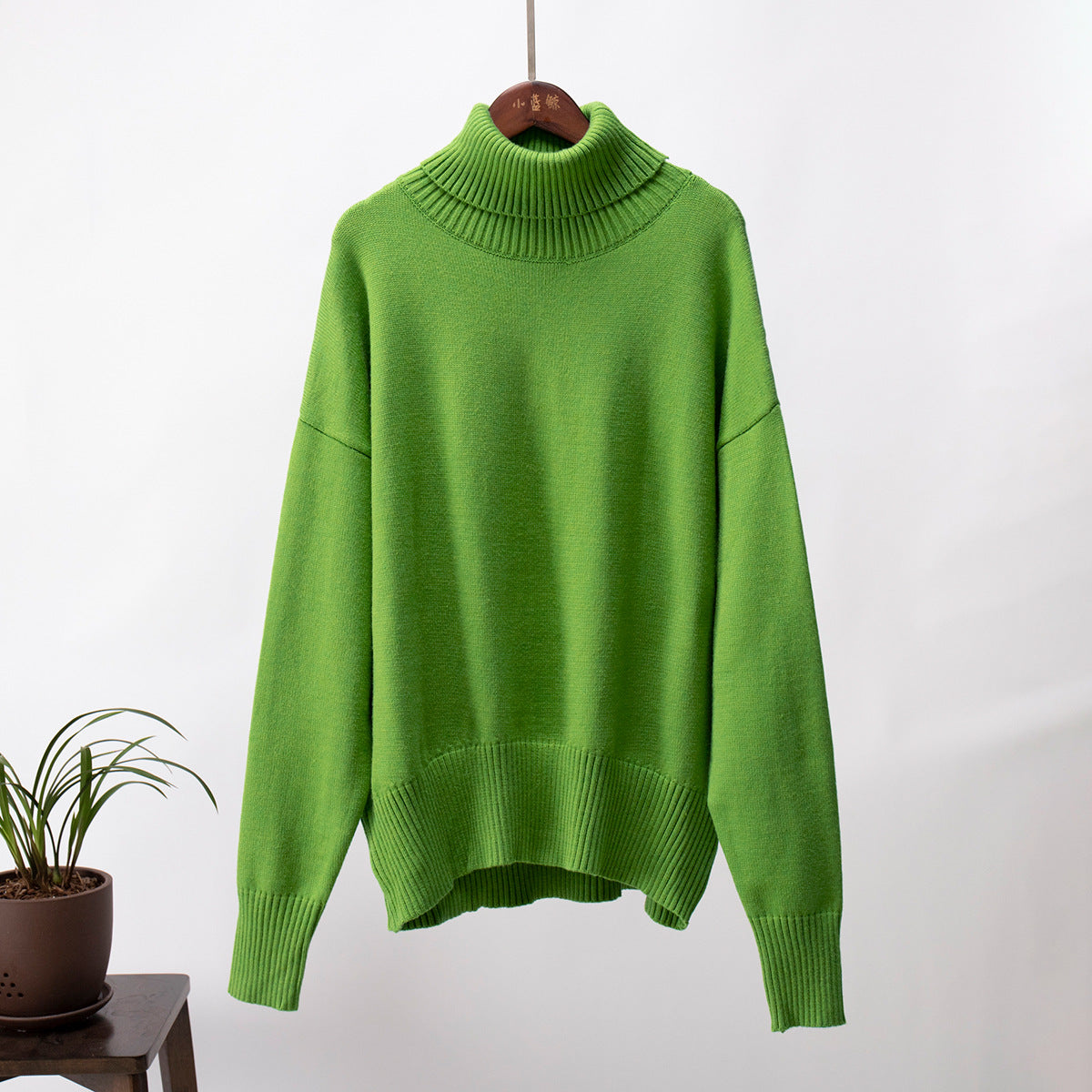 Adiffu Autumn Winter Solid Color Loose Knitted Sweater
