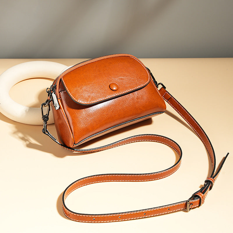 Adiffu Multi-compartment Genuine Leather Women's Mobile Phone Bag