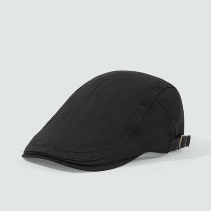 Adiffu Simple Casual Retro British Solid Cotton Short Brimmed Front Hat Fashion All Shade Breathable Reverse Wear Beret
