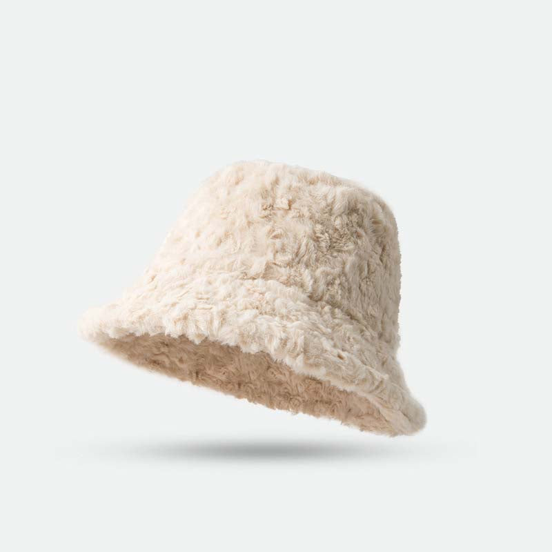 Adiffu Women's Warm Winter Bucket Hat Fluffy Hat