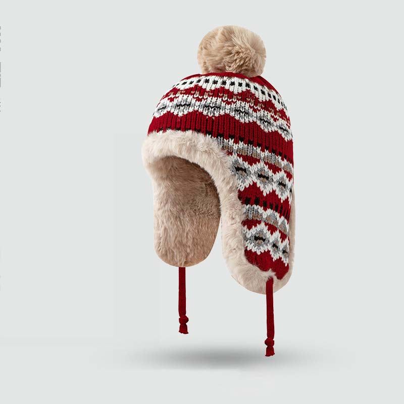 Adiffu Extra Fleece And tThick Warm Ear Protection Outdoor Riding Ski Hat