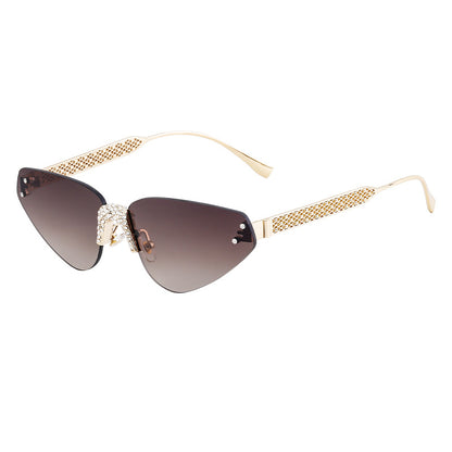 Adiffu Stylish Rimless Sunglasses With Diamonds