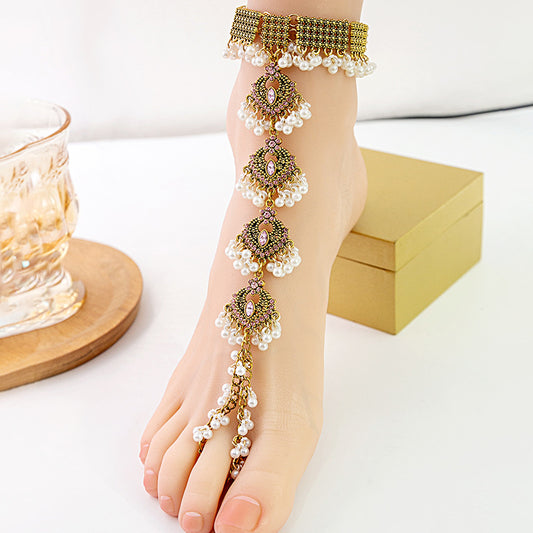 Adiffu Vintage Water Drop Anklet
