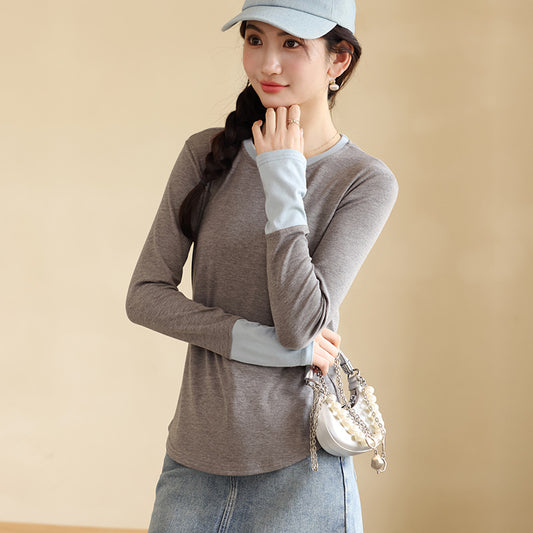 Circular Design Waist Slimming Long Sleeve T-shirt