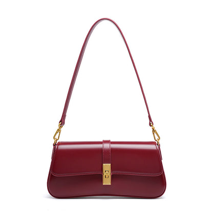 Adiffu High Quality Cowhide Baguette Underarm Bag Shoulder Crossbody Bag