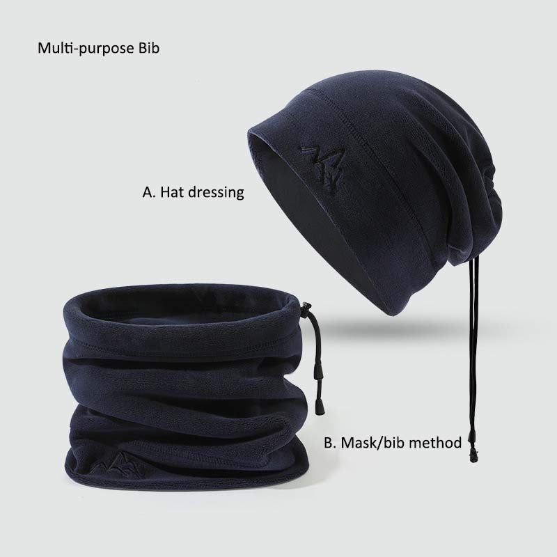 Adiffu Autumn And Winter Outdoor Cycling Trekking Warm Ear-protection Windproof Hat Aoxiang Solid Color Pile Hat Thickened Dual-purpose Bib