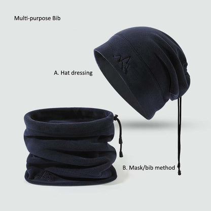 Adiffu Autumn And Winter Outdoor Cycling Trekking Warm Ear-protection Windproof Hat Aoxiang Solid Color Pile Hat Thickened Dual-purpose Bib
