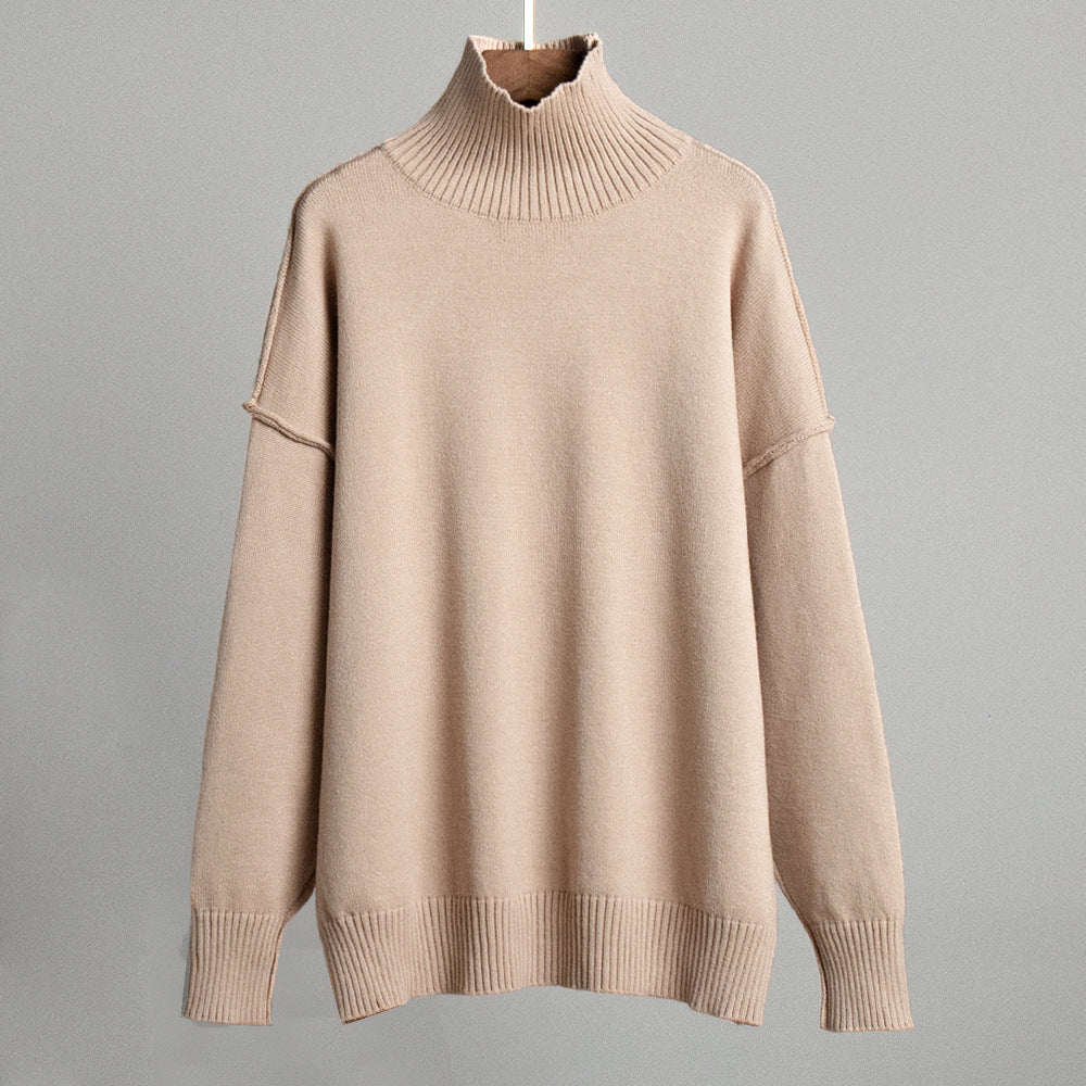 Adiffu Loose Comfortable Turtleneck Knit Pullover Sweater