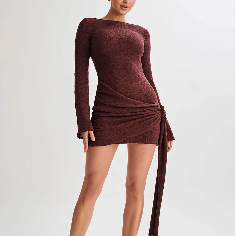 Adiffu Spice Knit Dress Short Skirt