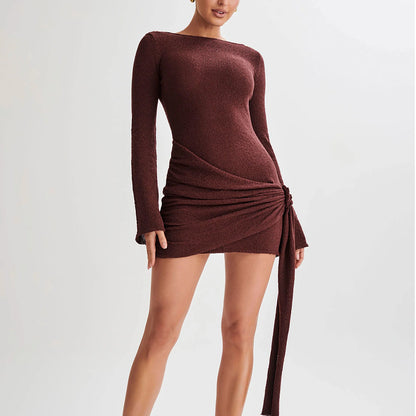 Adiffu Spice Knit Dress Short Skirt