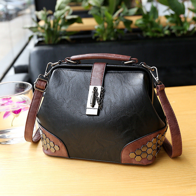 Adiffu Vintage Riveted Shoulder Crossbody Bag