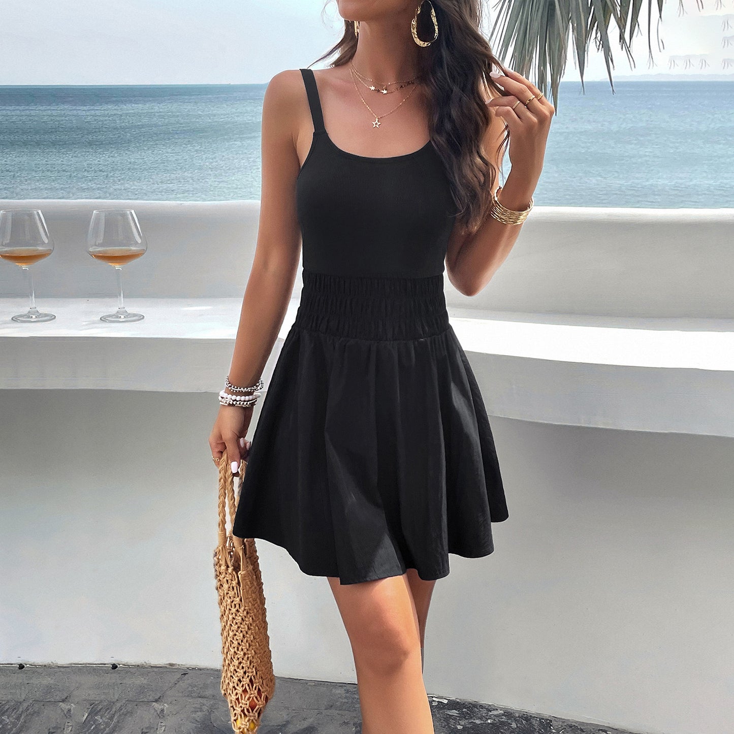Adiffu Elegant Suspender Sports Dress