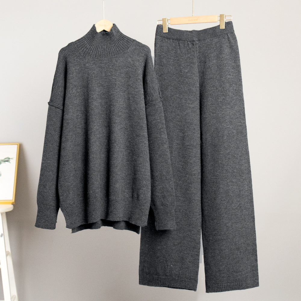 Adiffu Loose Casual Turtleneck Sweater Set