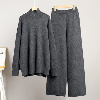 Adiffu Loose Casual Turtleneck Sweater Set