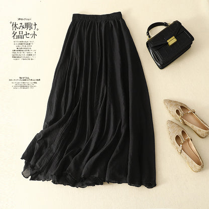 Adiffu Sweet Flouncing Double-deck Skirt